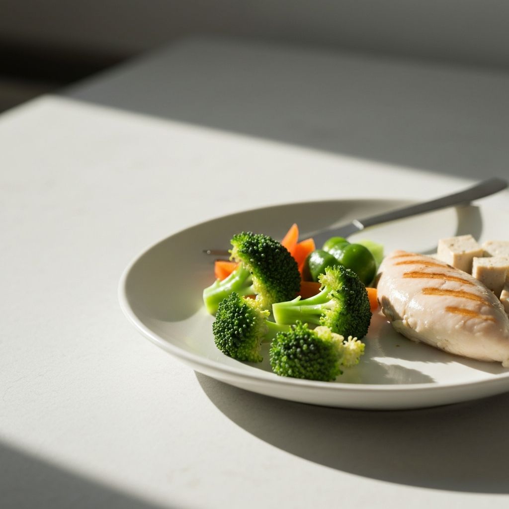 Simple light meal with fresh ingredients
