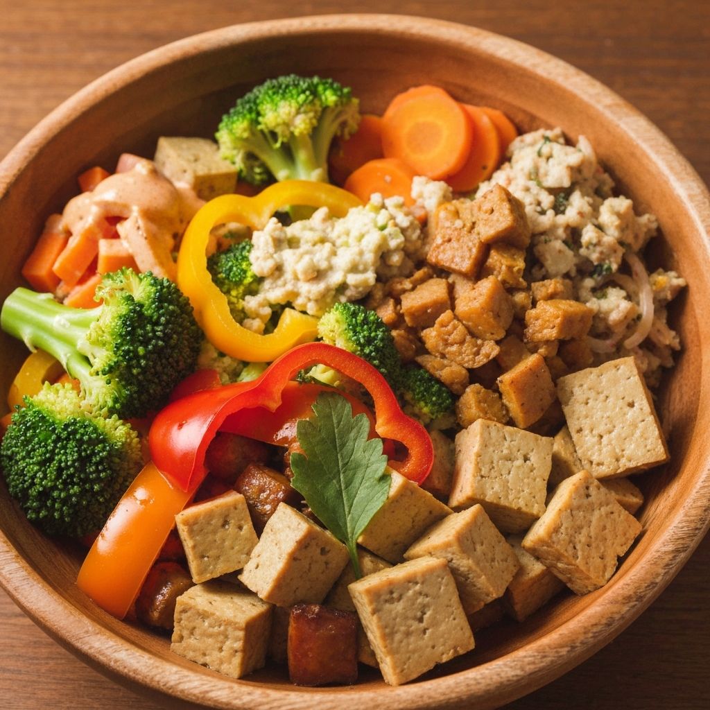 Vegan meal with fresh vegetables