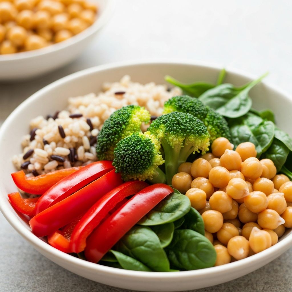Colorful vegetarian meal bowl